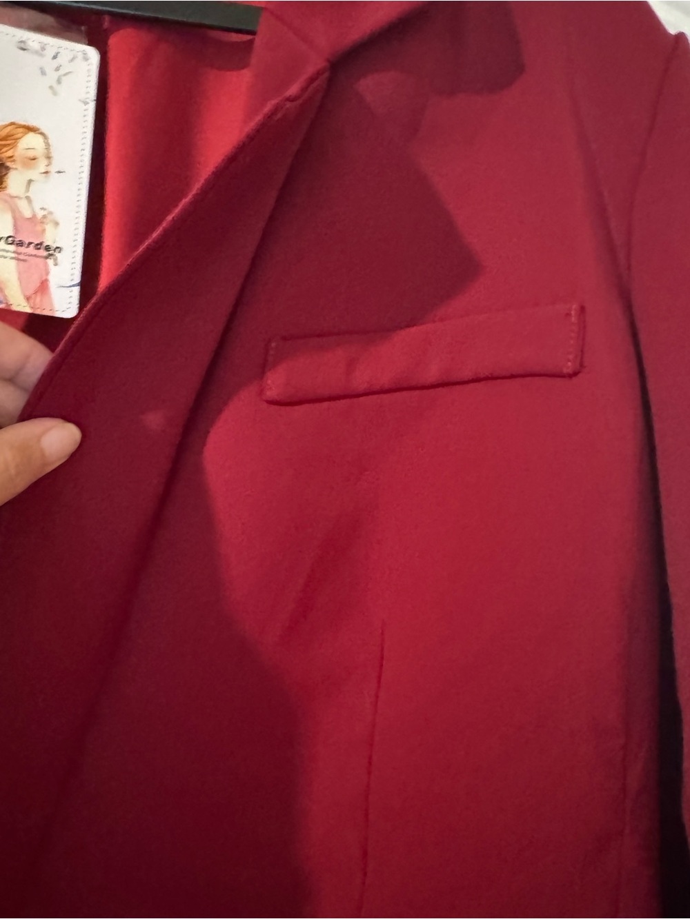 Red Womens Blazer - Classic Single-Breasted Jacket